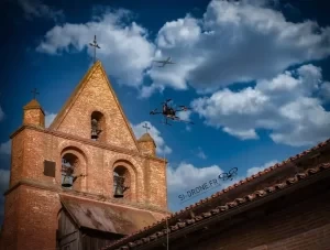 nettoyage par drone d'un monument historique