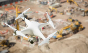 inspection par drone pendant un chantier de construction