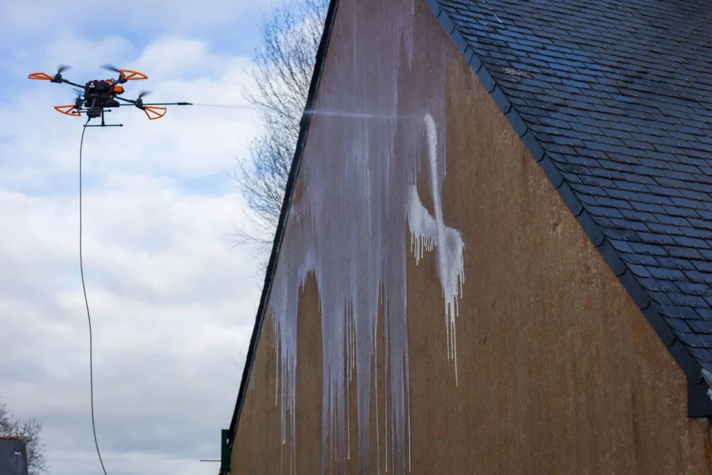 SI-DRONE, entreprise-de-demoussage-de-toitures-nettoyage-de-facades-bardages-panneaux-solaires par drone